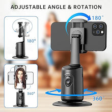 Load image into Gallery viewer, Auto Tracking Phone Holder, Auto Face Tracking Tripod, Portable All-in-one Smart Selfie Stick 360 Rotation Fast Face &amp; Object Tracking Cameraman Robot Mount for Phone Video Vlog Live Streaming(Black)
