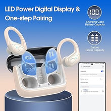 Load image into Gallery viewer, Wireless Earbuds 75hrs Bluetooth 5.3 Headphone Sport, 2024 Bluetooth Earbuds Stereo Deep Bass Over Ear Bud with Earhooks, ENC Noise Cancelling Mic, IPX7 Waterproof Earphone, Camel
