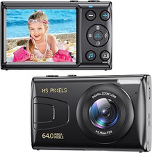 Load image into Gallery viewer, Digital Camera,4K Camera for Photography,64MP MP3 Player Vlogging Camera for YouTube(NO TF Cards),2.8&quot; IPS Screen,Auto Focus,18X Zoom,Point and Shoot Digital Cameras for Kids-Black
