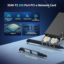 Load image into Gallery viewer, 10Gb Dual LAN Base-T PCI-e Network Card, Intel X540 Controller, NICGIGA 10Gbps Ethernet Adapter, 2 * 10Gbe RJ45 Port, 10G NIC Card, Support Windows/Windows Server/Linux/Vmware/ESX
