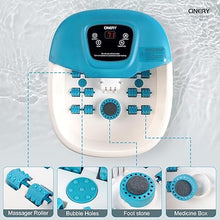 Load image into Gallery viewer, CINERY Foot Spa Bath Massager with Heat, Bubbles, Vibration and Pedicure Foot Spa with 16 Rollers for Feet Stress Relief, Foot Soaker with Mini Acupressure Massage Points &amp; Temperature Control
