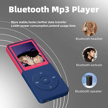 Load image into Gallery viewer, Bluetooth Mp3 Player, Classic Portable Walkman Mp3 &amp; Mp4 Players for Kids,HiFi Music Player with Video Play,FM Radio,Recording,E-Book,Alarm Clock,Mp3 Play up to 50 Hours with SD Card Slot Pink 64GB
