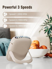Load image into Gallery viewer, Portable Mini Waist Clip on/Necklace Fan 2 in 1, Personal Hands-free Belt Fans for Shirt, Battery Operated Rechargeable Cooling Fan, Wearable Body Fan, Hanging Neck Fan, 3 Speeds for Outdoor
