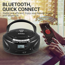 Load image into Gallery viewer, Gelielim CD Player Boombox, AM/FM Radio Stereo, Bluetooth, USB, SD, MMC Drive, Headphone Jack, AC Powered or Battery Operated Portable CD Player Compatible CD-R/RW with Big Speaker
