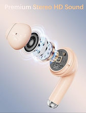 Load image into Gallery viewer, Bluetooth Headphones Small Ear Buds for Women Girls Workout Sports Earphones 5.3 True Wireless Earbuds with Mic for Apple iPhone 15 16 Pro Max 14 Plus 13 12 Google Pixel Samsung Galaxy S24 S23 Pink

