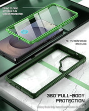 Load image into Gallery viewer, Poetic Guardian Case for Samsung Galaxy S25 Ultra 5G 6.9" (2025) [20 FT Mil-Grade Drop Tested], Built-in Screen Protector [Work with Fingerprint ID], Full Body Rugged Shockproof Case, Green/Clear
