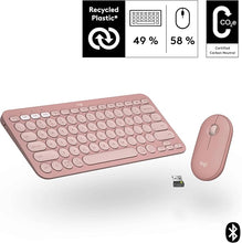 Load image into Gallery viewer, Logitech Pebble 2 Combo, Wireless Keyboard and Mouse, Quiet and Portable, Customizable, Logi Bolt, Bluetooth, Easy-Switch for Windows, macOS, iPadOS, Chrome - Tonal Rose
