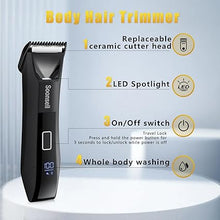 Load image into Gallery viewer, Beard Trimmer+Groin &amp; Body Hair Trimmer+foil Shaver+Nose &amp; Ear Hair Trimmer 4 IN1 Men&#39;s Grooming Kit,Manscape Ball Trimmer for Men,with Travel Lock,Shed Toiletry Bag?LED Display
