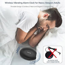 Load image into Gallery viewer, DreamSky Vibrating Alarm Clock for Heavy Sleepers - Auto Set Bed Shaker Alarm Clock Under Pillow for Hearing Impaired, Bedroom, Travel, Rechargeable Battery Operated, Cordless, Auto DST, LCD Backlight
