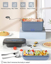 Load image into Gallery viewer, Electric Lunch Box Food Heater, New 100W High Power Portable Food Warmer, Heated Lunch Box for Adults Car/Home with 1.8L Removable Stainless Steel Container, 12V/24V/110V/220V
