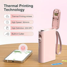 Load image into Gallery viewer, Nelko Label Maker Machine with Tape, P21 Bluetooth Label Printer, Wireless Mini Label Makers with Multiple Templates for Organizing Office Home, Pink
