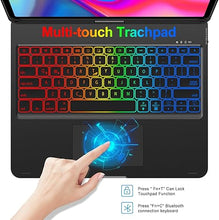 Load image into Gallery viewer, Swivel Wireless Keyboard Case for iPad Pro 12.9 (6th/5th/4th/3rd Gen), Rainbow Backlits &amp; Multi-Touch Trackpad, Magic 360° Rotatable Protective Keyboard Cover with Pencil Holder, Thin &amp; Light-Black
