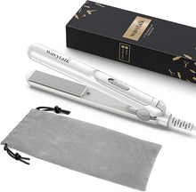 Load image into Gallery viewer, Wavytalk 0.7 Inch Ceramic Mini Hair Straightener - Small Flat Irons for Short Hair, Curls Bangs, Travel Friendly (White)
