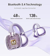 Load image into Gallery viewer, King Lucky Clip on Earbuds Open Ear Wireless Bluetooth 5.4 Headphones with Mic,50H Play,Noise Cancelling,Waterproof,Sports Ear Buds,Comfortable for Small Ears &amp; Glasses Wearers,Workouts (Purple)
