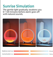 Load image into Gallery viewer, Sunrise Alarm Clocks for Bedrooms, Bluetooth Speaker, White Noise Sound Machine with with Wireless Charging Station, 11 Lights Effects, Wake up Light Sunset Lamp, Gifts for Kids Adults
