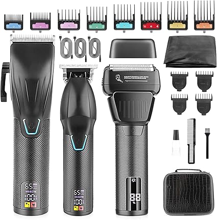 Hair Clippers & Hair Trimmer & Foil Shaver Kit, Professional Beard Trimmer Clippers and Trimmers Set, Cordless Mens Hair Clippers for Hair Cutting, Family, Barber