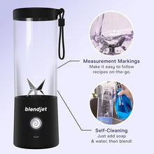 Load image into Gallery viewer, BlendJet Portable Blender for Smoothies &amp; Shakes - 16oz BlendJet Cordless Personal Small Blender, USB-C Rechargeable &amp; Self Cleaning - Quiet Mini Travel Blender with Stainless Steel Blade (Jasmine)
