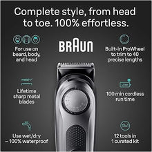 Load image into Gallery viewer, Braun All-in-One Style Kit Series 7 7440, Holiday Gifts for Men, Shaving Kit with 12-in-1 Trimmer for Beard, Body, Manscaping, Hair Clippers &amp; More
