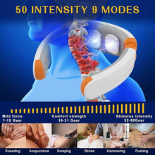 Load image into Gallery viewer, Neck Massager Heated Neck Massage Therapy 9 Modes 50 Levels Portable Deep Tissue Trigger Point Massager Cordless Intelligent Massager for Neck Pain(FSA or HSA Eligible)
