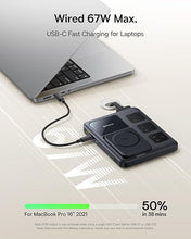 Load image into Gallery viewer, Baseus Nomos 8-in-1 Magnetic Charging Station, Qi2 Certified 15W Wireless Charger for Magsafe, iPhone 16/15 Pro Max, Foldable Slim Power Strip with 3AC &amp; 4USB, Fast Desktop Charger for MacBook
