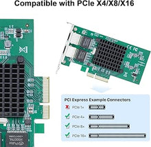 Load image into Gallery viewer, 10/100/1000Mbps Gigabit Ethernet Converged Network Adapter (NIC) with Intel 82576 Chip, Ethernet PCI Express Network Card, Dual RJ45 Copper Ports, PCI Express 2.0 X4, Compare to Intel E1G42ET
