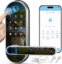 Load image into Gallery viewer, Keyless-Entry Fingerprint Digital Smart Lock: Wi-Fi Electronic Door Lock with Code Passcode, Electric Door Knob, Biometric Door Handle (Silver, WiFi Version)
