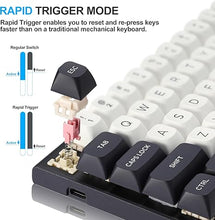 Load image into Gallery viewer, Redragon K701 Rapid Trigger Mechanical Gaming Keyboard, 60% Wired with Adjustable Actuation, Magnetic Switch, 8k Hz Polling Rate, RGB Backlit, 68 Keys Mini for PC Gamer, White/Blue-Black
