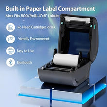 Load image into Gallery viewer, Bluetooth Thermal Label Printer 4x6 - D520BT Thermal Shipping Label Printer for Small Business, Wireless Label Printer for Shipping Packages, Compatible with USPS, Shopify, Amazon
