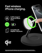 Load image into Gallery viewer, Belkin MagSafe-Compatible Charger, 3-in-1 Wireless Charging Station, Qi2-Certified 15W Wireless Charger for Apple iPhone 16 Series, Apple Watch, AirPods w/Non-Slip Base, 40W Charger Included - Black
