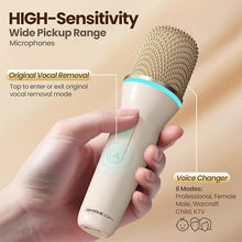 Load image into Gallery viewer, Karaoke Machine with Screen, Voice Changer &amp; Vocal Removal, Wireless Karaoke Machine for Adults &amp; Kids 8-12, 6 Sound Modes, 3600mAh Long-Lasting Battery, Portable Speaker, Gift for Family Parties
