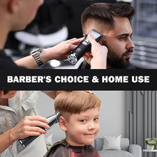 Load image into Gallery viewer, FADEKING® Professional Hair Clippers for Men - Cordless Hair Clippers, LCD Display Barber Clippers for Hair Cutting &amp; Mens Grooming with Travel Case(Silver+Black)
