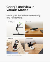 Load image into Gallery viewer, Belkin Convertible Magnetic Charging Stand 15W - MagSafe-Compatible Fast Qi2 Charger, iPhone Charger for Apple iPhone 16, 16 Plus, 16 Pro, 16 Pro Max, iPhone 15 &amp; 14, Apple Airpods Pro, &amp; More - White
