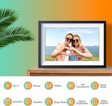 Load image into Gallery viewer, Digital Picture Frame 10.1 Inch WiFi Digital Photo Frame,1280 * 800 HD IPS Touch Screen Smart Cloud Photo Frame, to Share Photos Or Videos Remotely Via APP Email (Monochrome)
