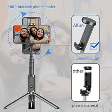 Load image into Gallery viewer, Ailun Selfie Stick Tripod,Extendable Aluminum,3 in 1,Bluetooth Wireless Remote and 360 Rotation Stand for iPhone 15/14/13/12/11/11 Pro/XS Max/XS/XR/X/8/7 and More Smartphones
