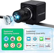 Load image into Gallery viewer, 5mp USB Camera with Zoom 2.8-12mm Lens Webcam Variable Focus PC Camera Mini UVC USB2.0 USB with Camera for Computer Manual Zoom Close-up Camera Industrial Varifocal Web Camera for Raspberry Pi Laptop
