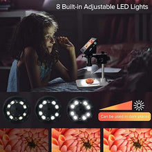 Load image into Gallery viewer, Coin Microscope, Dcorn 4.3&quot; LCD Digital Microscope for Coin Collection Supplies,10X-1000X Coin Magnifier with 8 Adjustable LED Lights for Kids/Adults Coin Error Observation, Windows Compatible
