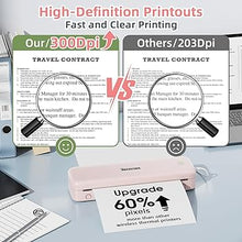 Load image into Gallery viewer, Phomemo M834 (Upgraded) Portable Printer, Wireless Bluetooth Thermal Printer, Support Multi-Size Thermal Paper, Compatible with iOS, Android &amp; PC, Mobile Printer for Travel, Office, School, Pink
