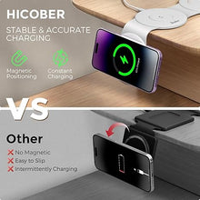 Load image into Gallery viewer, Hicober 3 in 1 Wireless Charging Station for iPhone 15, Magnetic Foldable Travel Charger Station Stand 18W for iPhone 16 15 14 13 12 Pro/Max/Plus/Apple Watch All Series &amp; Airpods
