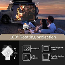 Load image into Gallery viewer, [Auto Focus/Keystone]HIPPUS Projector with WiFi 6 and Bluetooth, Projector 1080P Native 500 ANSI, Object Avoidance, and Screen Adaption, Projector Compatible with iOS/Android?White?
