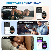 Load image into Gallery viewer, truefree Smart Watch for Men Women with Bluetooth Call 1.96&quot; Full Touch Screen Fitness Tracker with Heart Rate Blood Oxygen Sleep Monitor, IP68 Waterproof Activity Tracker for Android and iOS Phones
