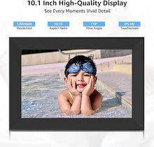 Load image into Gallery viewer, Frameo WiFi Digital Picture Frame with 10.1 Inch IPS Touch Screen,Loading Pictures to Smart Digital Photo Frame via Frameo App,Rotation and Backup to SD Card Automaticly,Gift for Mother&#39;s Day
