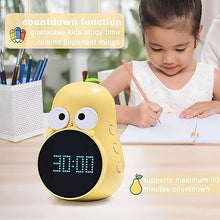 Load image into Gallery viewer, Kids Alarm Clock for Girls Pear Alarm Clock with Snooze Toddler Sleep Training Clock for Bedroom Home Office(Yellow)
