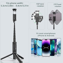Load image into Gallery viewer, Selfie Stick Tripod with Remote?Aluminum Alloy Phone Tripod, Bluetooth Remote and 270°Rotation Stand Compatible with iPhone and Android Phone
