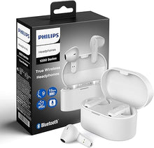 Load image into Gallery viewer, PHILIPS True Wireless Earbuds, TWS Bluetooth 5.3 Headphones, 13mm Drivers, AI Mic for Clear Calls, IPX4 Waterproof, 15 Hours Playtime, Compatible w/iPhone Android &amp; Bluetooth Devices, TAT1138 White
