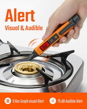 Load image into Gallery viewer, Natural Gas Detector, TopTes PT205 Gas Leak Detector with Audible &amp; Visual Alarm, Propane Leak Detector with%LEL Value of Methane, Butane, and Combustible Gas for Home, RV (Includes Batteryx2)-Orange
