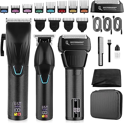 Professional Hair Clippers & Hair Trimmer & Foil Shaver Kit for Men, Beard Trimmer Clippers and Trimmers Set, Cordless Mens Hair Clippers for Hair Cutting, Grooming, Face, Family, Barber