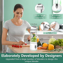 Load image into Gallery viewer, Portable Blender, Portable Personal Blender Smoothies 24oz 300W Travel Blender USB-C Rechargeable Blender Portable Blender Shakes Frozen Drinks BPA-Free Gym/Kitchen(Grey White)
