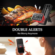 Load image into Gallery viewer, 800FT Smart Wireless Meat Thermometer with Digital Meat Probe, Bluetooth Meat Thermometer with App Host Control for Barbecue, Outdoor Grilling, Oven &amp; Smoker (Two*Probe-02)
