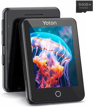 Load image into Gallery viewer, YOTON MP3 Player 80GB with Bluetooth 5.2, 2.4 in Full Touch Screen, Digital Lossless Music Player with Built-in Speaker, 8H Play Time, HiFi Sound, Voice Recorder, FM Radio, Earphones Included
