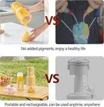 Load image into Gallery viewer, TER Shaved Ice Machine &amp; Juice Blender 2 in 1, Snow Cone Machine Ice Shaver Machine, Portable Blender for Shakes and Smoothies, Cordless Electric, Rechargeable, BPA Free, Yellow
